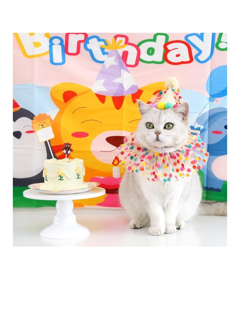 ايه ام مجموعة ديكورات حفلات أعياد الميلاد للحيوانات الأليفة، وشاح مريلة لطيف من الدانتيل للكلاب وقبعة عيد الميلاد، وشاح باندانا لعيد الميلاد وقبعة حفلات للقطط والكلاب، أزياء أميرة للقطط والكلاب - Image 3