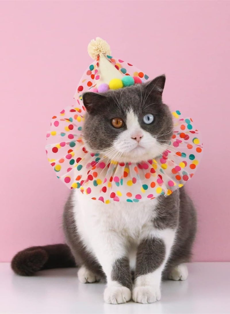 ايه ام مجموعة ديكورات حفلات أعياد الميلاد للحيوانات الأليفة، وشاح مريلة لطيف من الدانتيل للكلاب وقبعة عيد الميلاد، وشاح باندانا لعيد الميلاد وقبعة حفلات للقطط والكلاب، أزياء أميرة للقطط والكلاب - Image 4