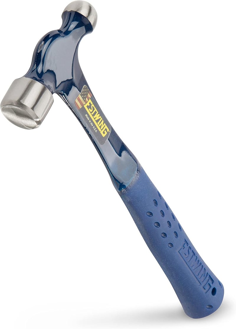 Estwing Ball Peen Hammer - 12 oz Metalworking Tool with Forged Steel Construction & Shock Reduction Grip - E3-12BP - Image 1