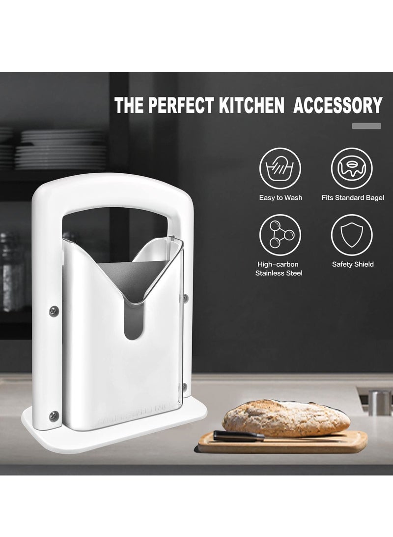 Universal Bagel Slicer with Safety Grip & Shield - Perfect for Slicing Bagels, Bread, Muffins & More in Your Kitchen  - Image 4