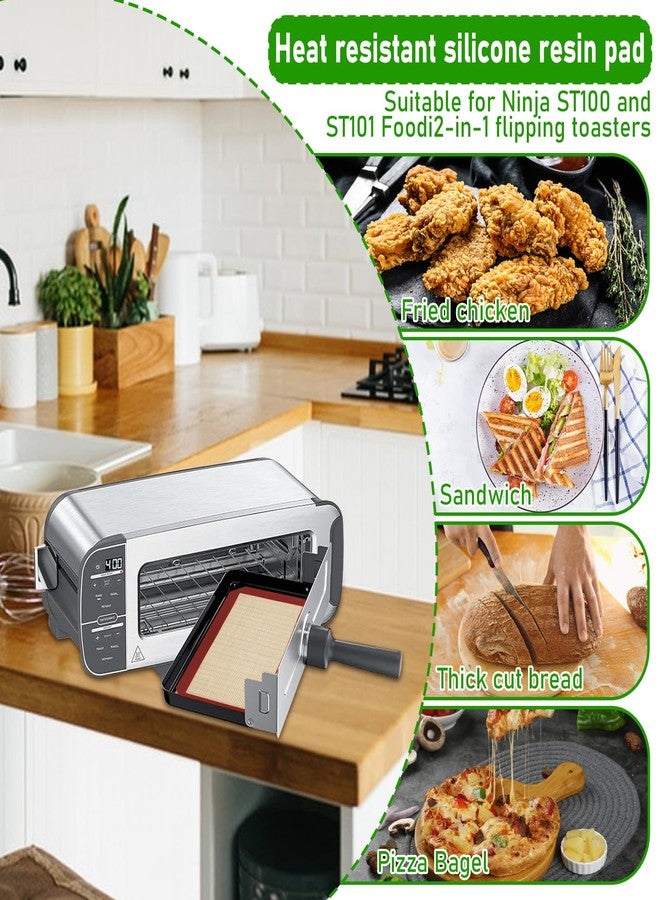 YEXEXINM 4 Pack Reusable Silicone Baking Mat for Ninja ST100 and ST101 Foodi 2-in-1 Flip Toaster (9.5"L x 5.5"W) - Image 3