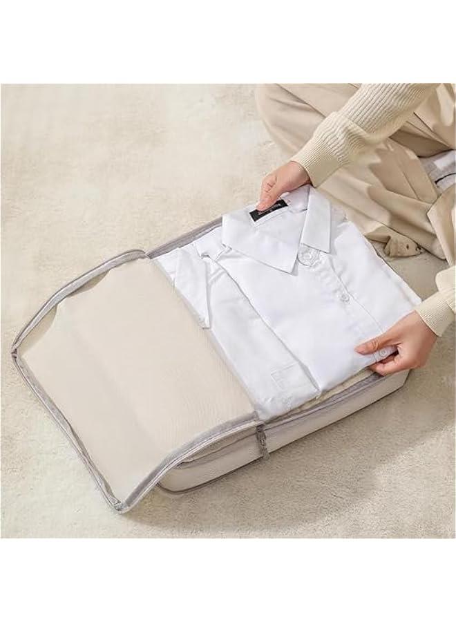 ميكسد مكعبات التعبئة للسفر - 7 مجموعات من حقائب تنظيم الأمتعة للعائلة، مكعبات تعبئة شبكية مسامية لحقائب السفر، مجموعة حقائب متينة لأساسيات السفر، حقائب حمل (بيج) - Image 5