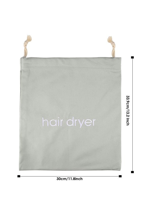 ERKXD Hair Dryer Bags Drawstring Bag Container Hairdryer Bag for travel bathroom (Light Grey) - Image 2