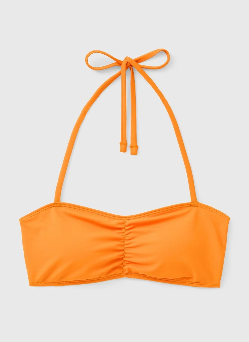 ماتلان Orange Halter Neck Bandeau Bikini Top