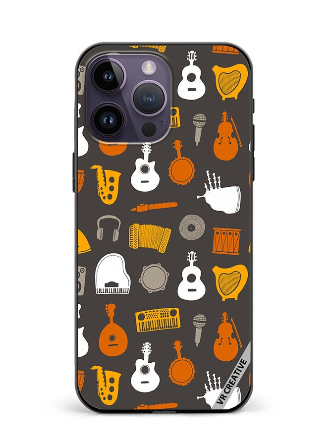VR CREATIVE Protective Case Cover For Apple iPhone 15 Pro Max Musical Instruments Flat Design Multicolour - Image 1