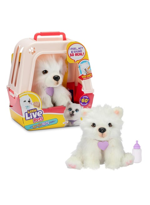 My Really Real Puppy - Luna; Interactive Puppy; 60+ Sounds/Reactions; Realistic Look; 1 out of 72 Variants; Playset with Transport Box; Batteries Included; Ages 5+