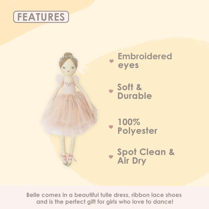 MON AMI Belle The Ballerina Stuffed Doll – 22”, Plush Ballerina Doll for Girls, Use as Toy or Room Decor - Image 5