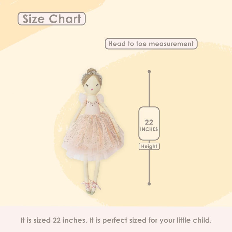 MON AMI Belle The Ballerina Stuffed Doll – 22”, Plush Ballerina Doll for Girls, Use as Toy or Room Decor - Image 3
