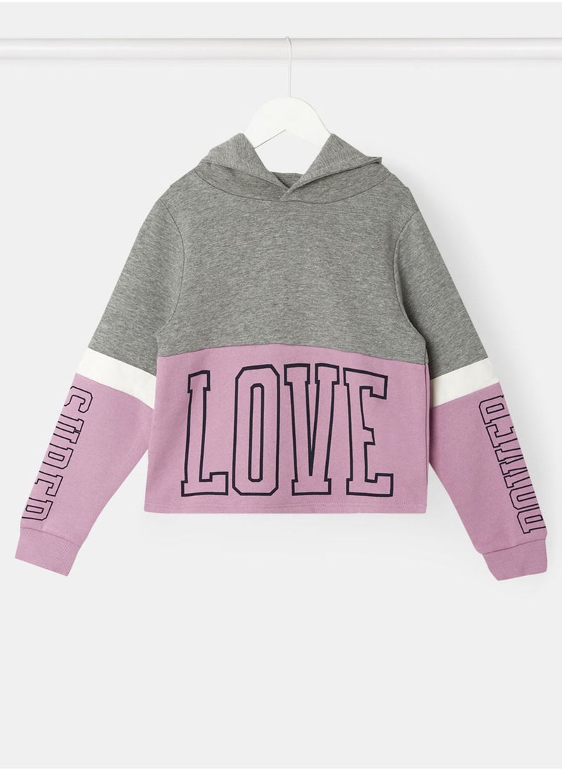 NAME IT - Kids Color Block Relaxed Hoodie - Image 1