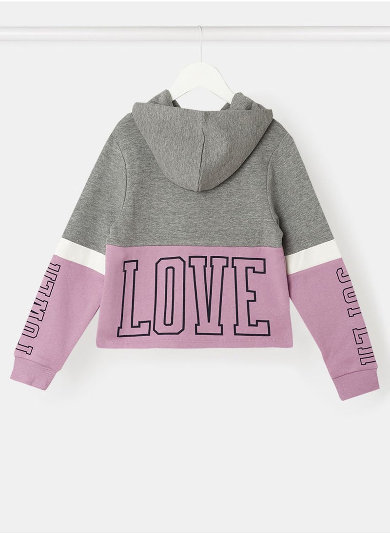 NAME IT - Kids Color Block Relaxed Hoodie - Image 1
