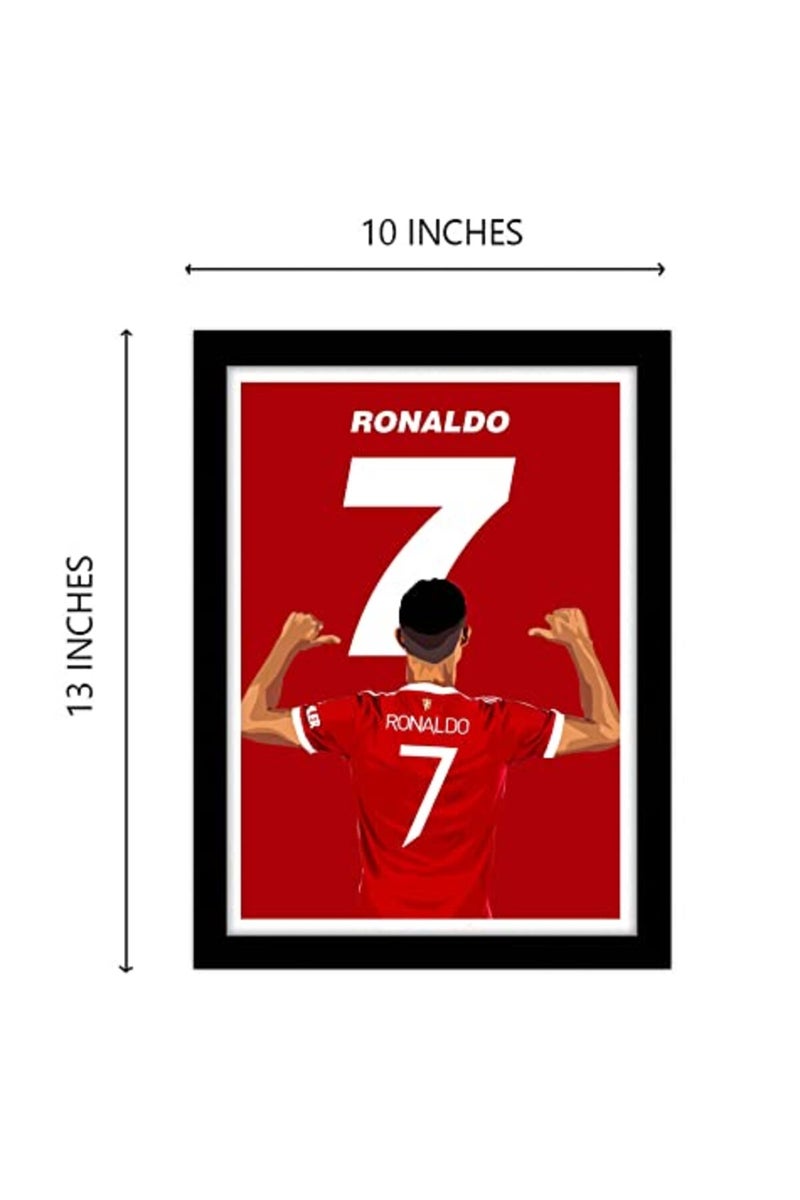 GRAY WALL ALAYRA Cristiano Ronaldo Man Utd Framed Poster, multicolour, Print, 10inch x 13inch For Room Office - Image 4