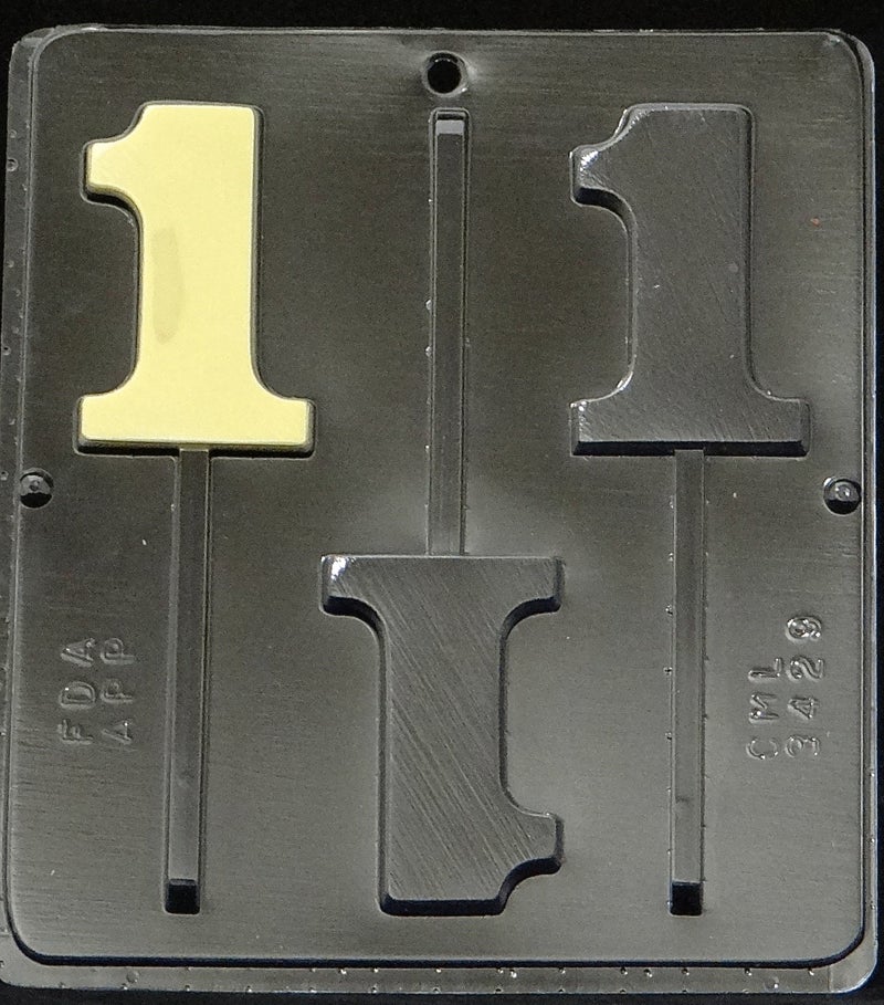Candy Molds N More Lollipops Number 1 Chocolate Candy Mold Birthday 1 3429