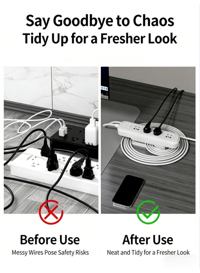 2-Pack Self Adhesive Wall Mount Power Strip Holder, Wire Storage Socket Fixer Bracket Stand, Plug in Power Fixator for Kitchen Home Office Cable Management (Gray, CX1873-gray) - Image 3