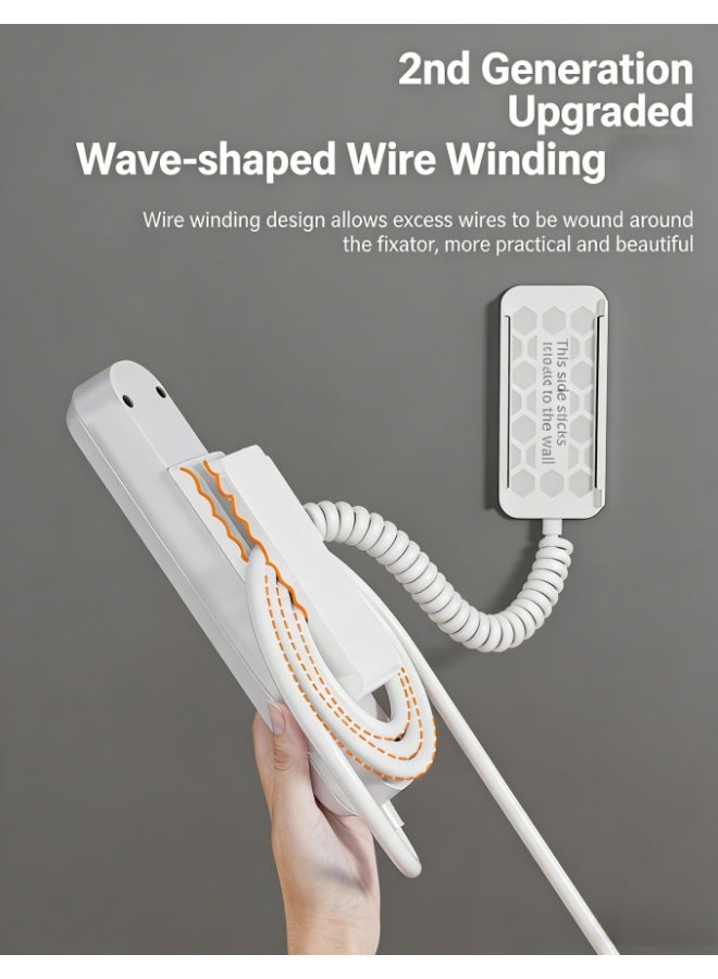 2-Pack Self Adhesive Wall Mount Power Strip Holder, Wire Storage Socket Fixer Bracket Stand, Plug in Power Fixator for Kitchen Home Office Cable Management (Gray, CX1873-gray) - Image 5