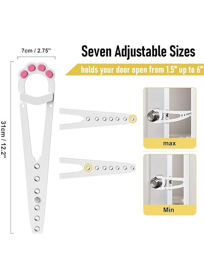 2 Pcs Cat Door Latch, Cat Door Stopper Pet Door Latch to Keep Dog Out of Litter Box and Food, Door Prop for Cat with 7 Adjustable Size, Keep Door Open - Image 2