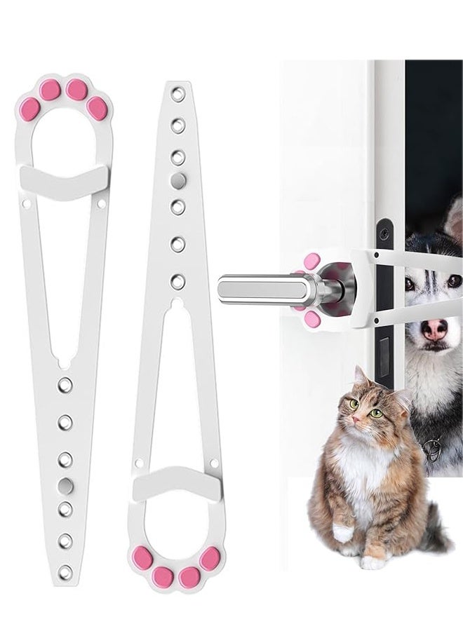 2 Pcs Cat Door Latch, Cat Door Stopper Pet Door Latch to Keep Dog Out of Litter Box and Food, Door Prop for Cat with 7 Adjustable Size, Keep Door Open - Image 1