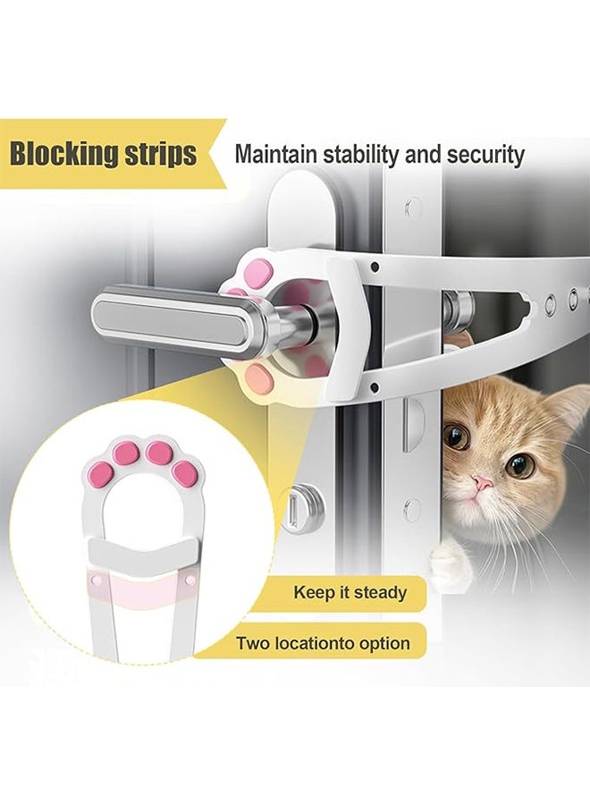 2 Pcs Cat Door Latch, Cat Door Stopper Pet Door Latch to Keep Dog Out of Litter Box and Food, Door Prop for Cat with 7 Adjustable Size, Keep Door Open - Image 4