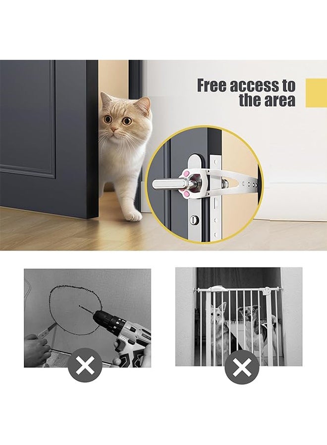 2 Pcs Cat Door Latch, Cat Door Stopper Pet Door Latch to Keep Dog Out of Litter Box and Food, Door Prop for Cat with 7 Adjustable Size, Keep Door Open - Image 3