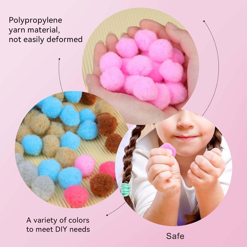 MORFEN 150 Pcs Pom Poms, 1 Inch Light Pink Craft Pom Poms, Fuzzy Pompom Puff Balls, Small Pom Pom Balls for DIY, Arts, Crafts Projects, Home Decorations - Image 3