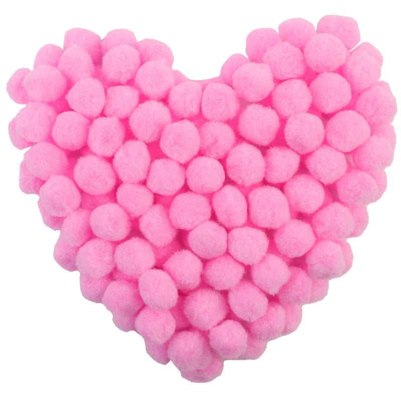 MORFEN 150 Pcs Pom Poms, 1 Inch Light Pink Craft Pom Poms, Fuzzy Pompom Puff Balls, Small Pom Pom Balls for DIY, Arts, Crafts Projects, Home Decorations - Image 1