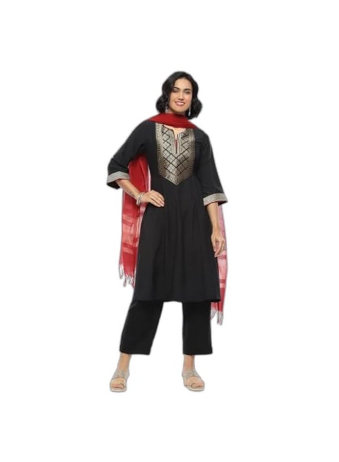 BIBA Women MODAL KURTA  WITH PANT AND DUPATTA S - Image 3
