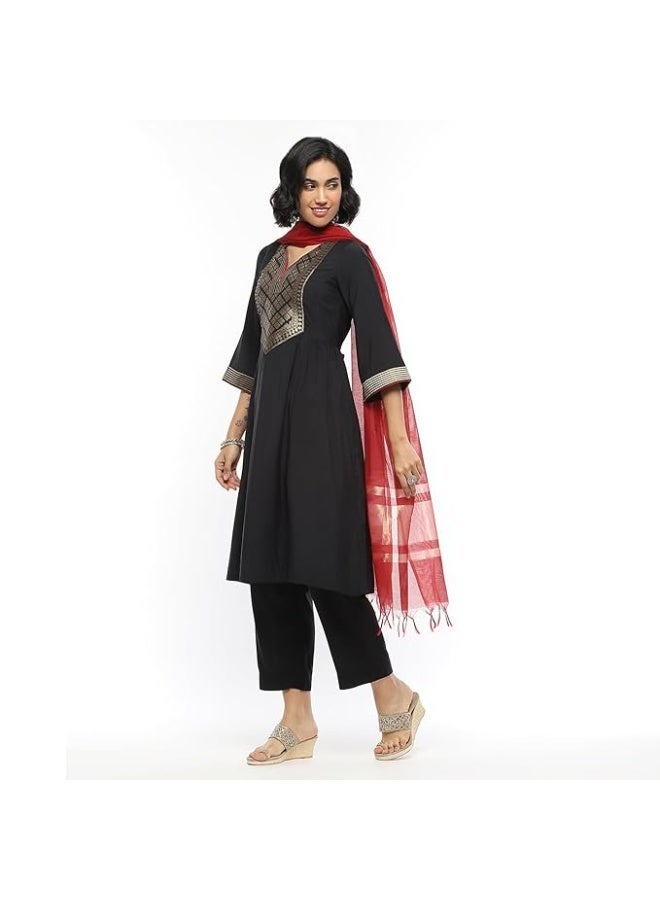 BIBA Women MODAL KURTA  WITH PANT AND DUPATTA S - Image 1