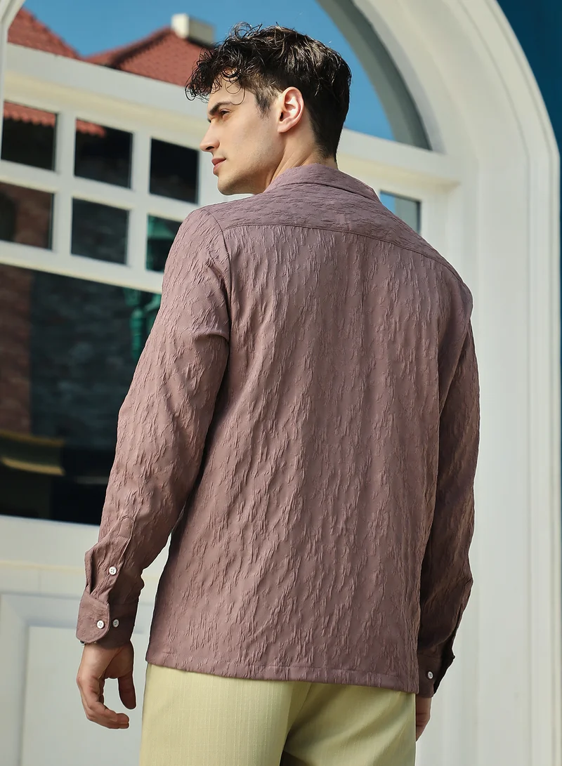 CAHOOT  Men's Ash Brown Bloom-Tactile Shirt for Men | Best Price UAE