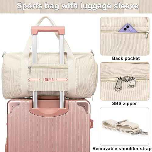 BTOOP Duffle Bag for Gym Sports Women Girls Workout Travel Bag Weekender with Shoe Compartment and Wet Pocket - Image 2