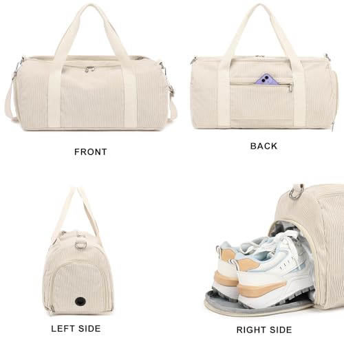 BTOOP Duffle Bag for Gym Sports Women Girls Workout Travel Bag Weekender with Shoe Compartment and Wet Pocket - Image 4