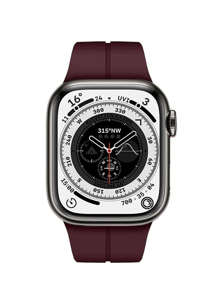 CATANES - Apple Watch Band 38mm 40mm 41mm Magnetic Band D-buckle Silicone Sport Strap Replacement Wrist Band Maron - Image 1