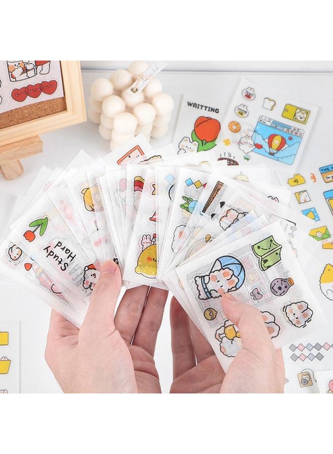 Bluejw 100 Hand Account Stickers Suit Cute Characters Hand Account Stickers Decorative Small Pattern A Set Of Cartoon Girl Heart Diy - Image 3