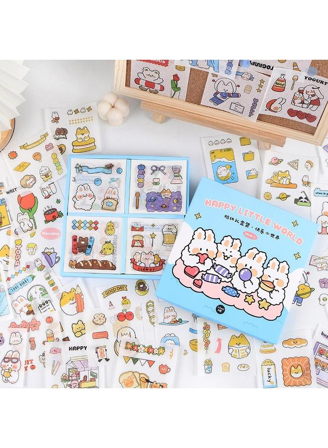 Bluejw 100 Hand Account Stickers Suit Cute Characters Hand Account Stickers Decorative Small Pattern A Set Of Cartoon Girl Heart Diy - Image 2
