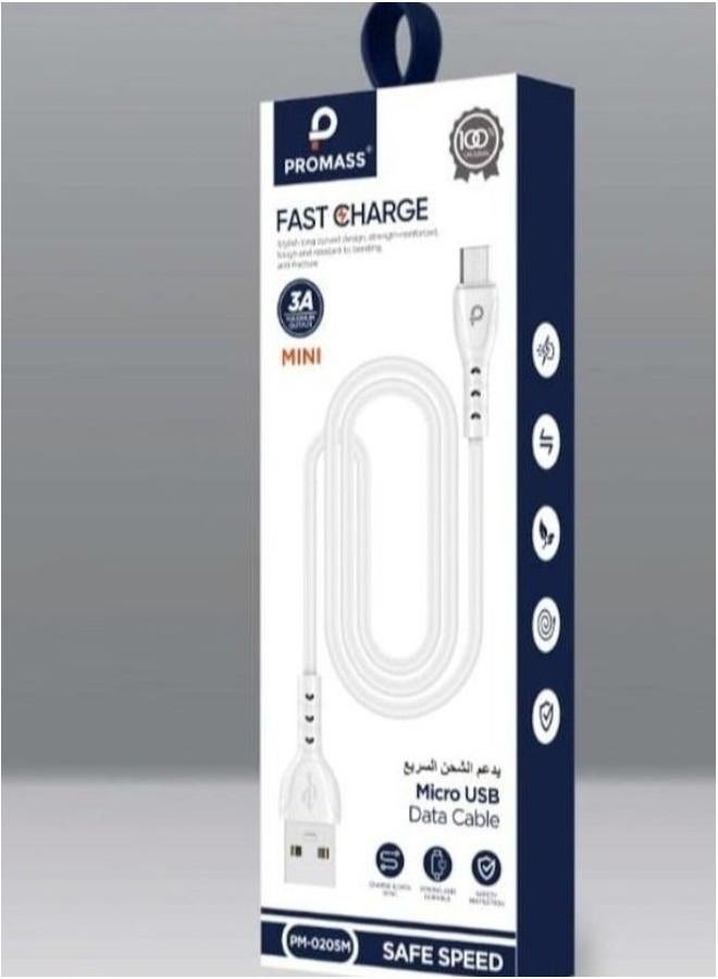 بروماس كابل شحن فائق السرعة من النوع C - كابل بيانات USB-C بمخرج 3 أمبير، 1 متر، مادة TPE متينة - Image 1