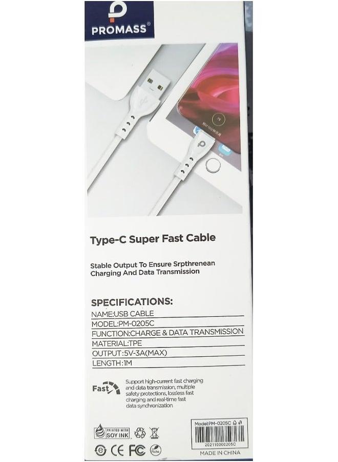 بروماس كابل شحن فائق السرعة من النوع C - كابل بيانات USB-C بمخرج 3 أمبير، 1 متر، مادة TPE متينة - Image 5