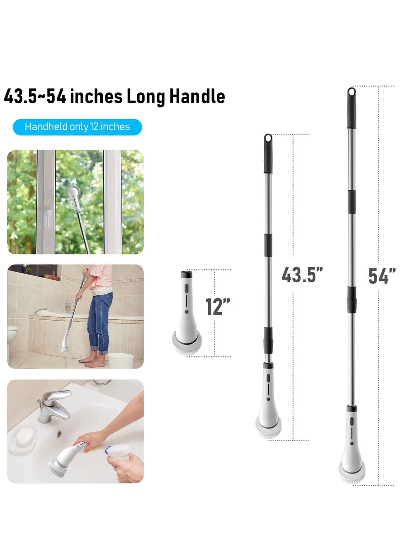 PYLCO SMART Electric Power Spin Scrubber  8 in 1PYLCO SMART Cordless Cleaning Brush with Replaceable Drill Brush Heads and Adjustable Extension Pole Arm, Power Shower Scrubber for Kitchen Bathroom Floor Tile Tub - Image 2