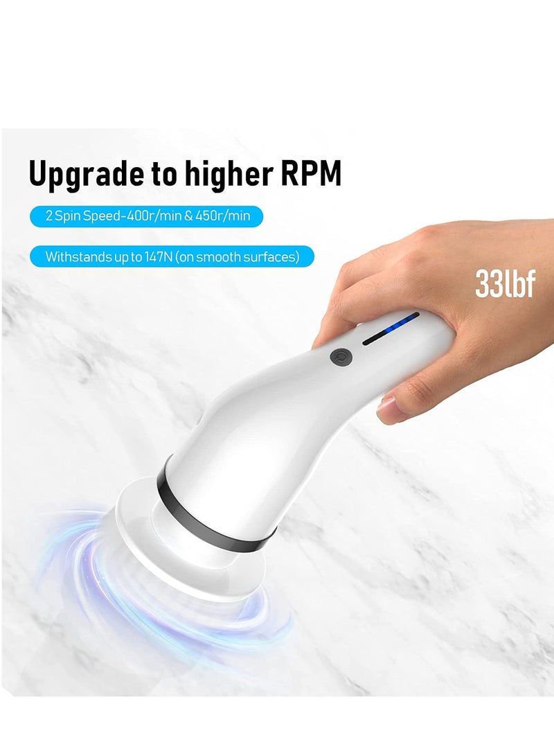 PYLCO SMART Electric Power Spin Scrubber  8 in 1PYLCO SMART Cordless Cleaning Brush with Replaceable Drill Brush Heads and Adjustable Extension Pole Arm, Power Shower Scrubber for Kitchen Bathroom Floor Tile Tub - Image 3