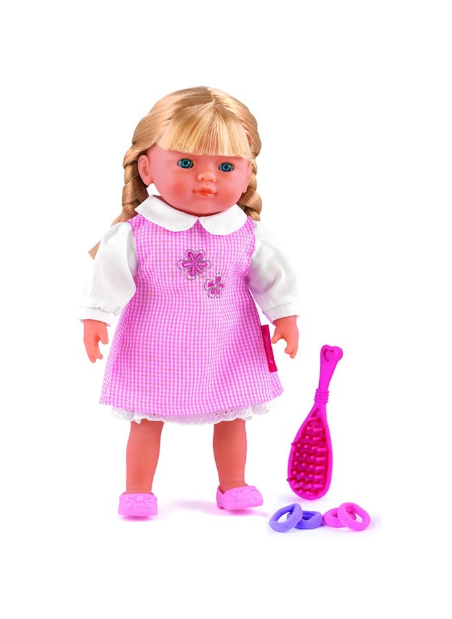 dolls world Elizabeth 14 inch Soft Doll Sleeping Eyes Outfit and Hair Accessories from Peterkin gift for kids of Age above 18 months  - Image 3