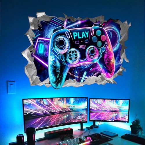 wondever 3D Game Wall Stickers Gamer Controller Gaming Peel and Stick Wall Art Decals for Teenagers Boy Bedroom Playroom - Image 3