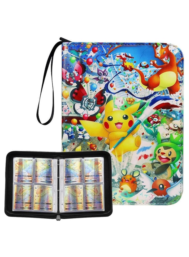 Binder Card Holder for Trading Card Games Collection, Holds up to 400 Cards with 50 Removable Sleeves, Green, 25 x 18.4 x 5 cm - Image 1