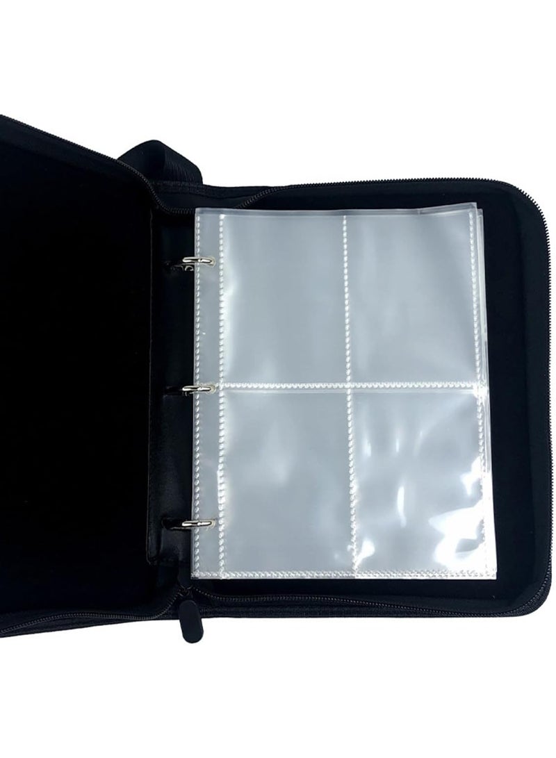 Binder Card Holder for Trading Card Games Collection, Holds up to 400 Cards with 50 Removable Sleeves, Green, 25 x 18.4 x 5 cm - Image 4