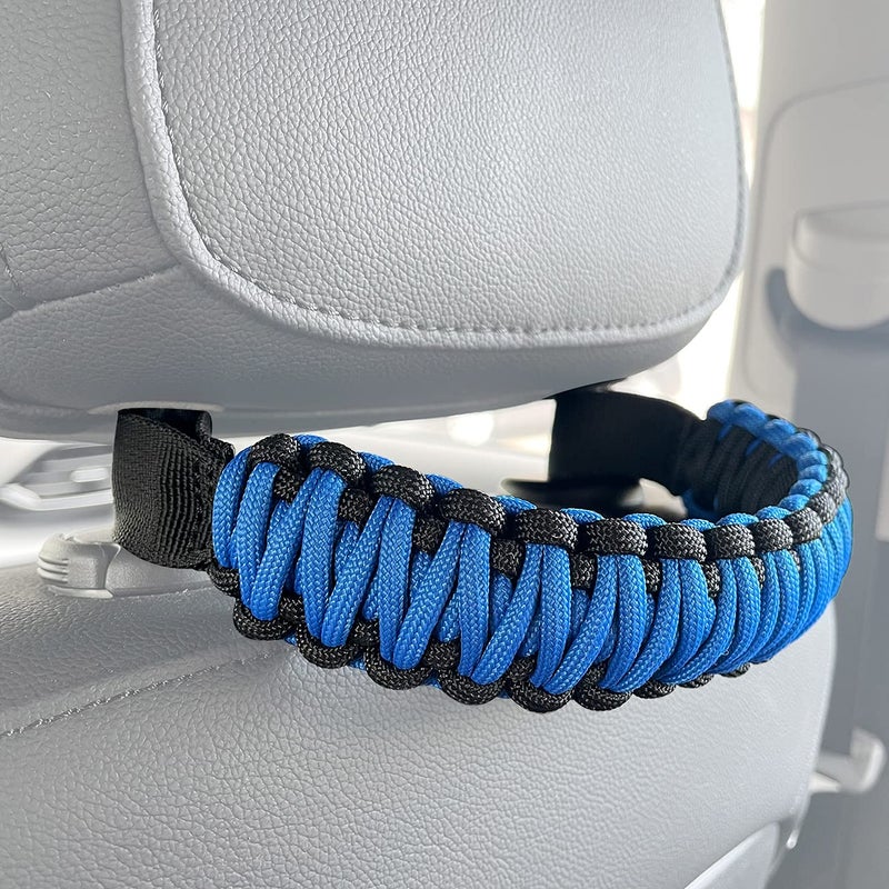 ROMASO Headrest Grab Handles Universal Backseat Grip Handles for Jeep Wrangler,Ford Bronco,Toyota,Tacoma,Tundra,Trucks,SUV,Cars,2Pack (Black&Blue) - Image 1