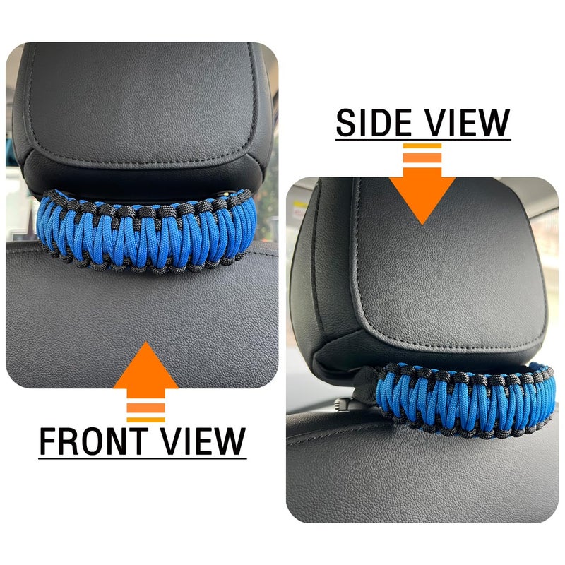ROMASO Headrest Grab Handles Universal Backseat Grip Handles for Jeep Wrangler,Ford Bronco,Toyota,Tacoma,Tundra,Trucks,SUV,Cars,2Pack (Black&Blue) - Image 4