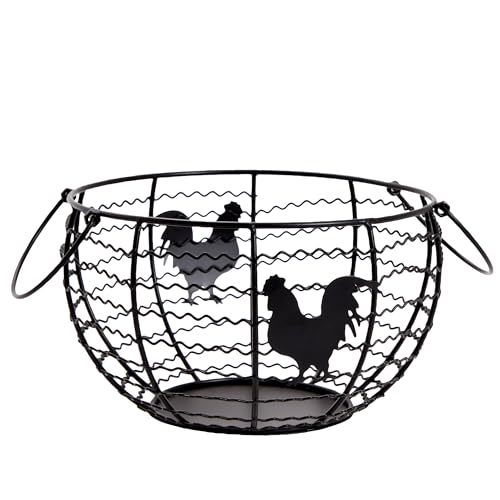 Juvale حامل البيض من جوفالي - سلة سلكية لسطح الطاولة - 8.2 × 8.2 × 4.9 بوصة، حديد أسود بتصميم ريفي - Image 5