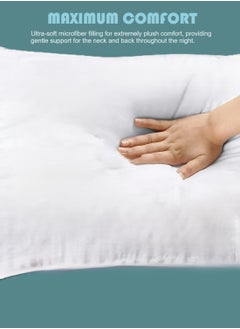 MAXQON Set of 2-Bed Pillow Single Piping Hotel Standard Extra Soft Microfiber Anti Allergic&Anti-bacterial,  Size(50x70CM)  - Image 4