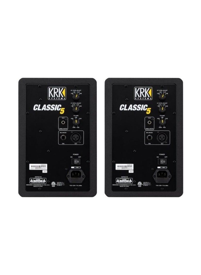 KRK - KRK Classic 5 Near-Field 2-Way Studio Monitor Pair -Black - Image 1