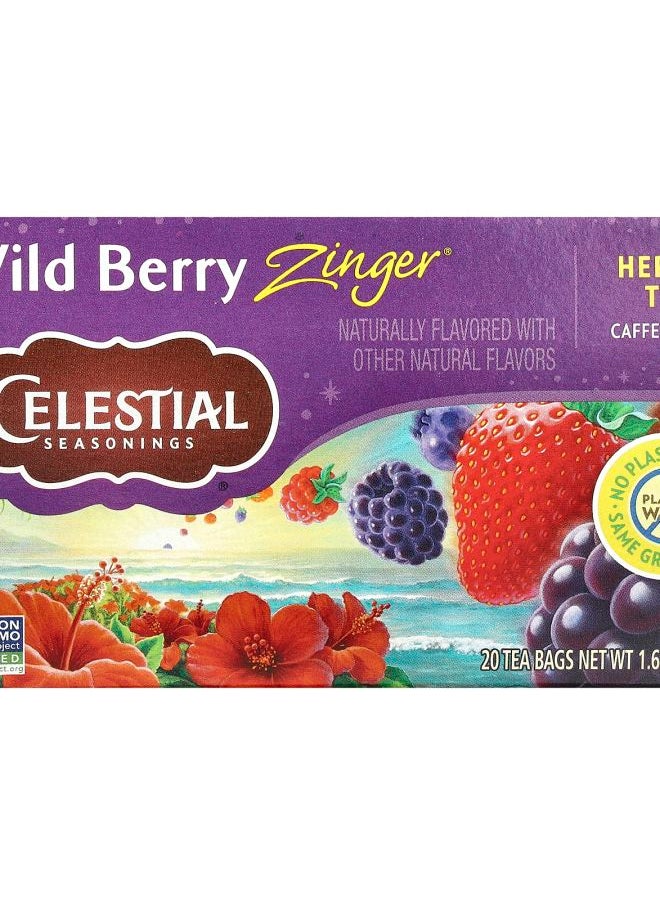CELESTIAL SEASONINGS Herbal Tea Wild Berry Zinger® Caffeine Free 20 Tea Bags 1.6 oz (47 g) 