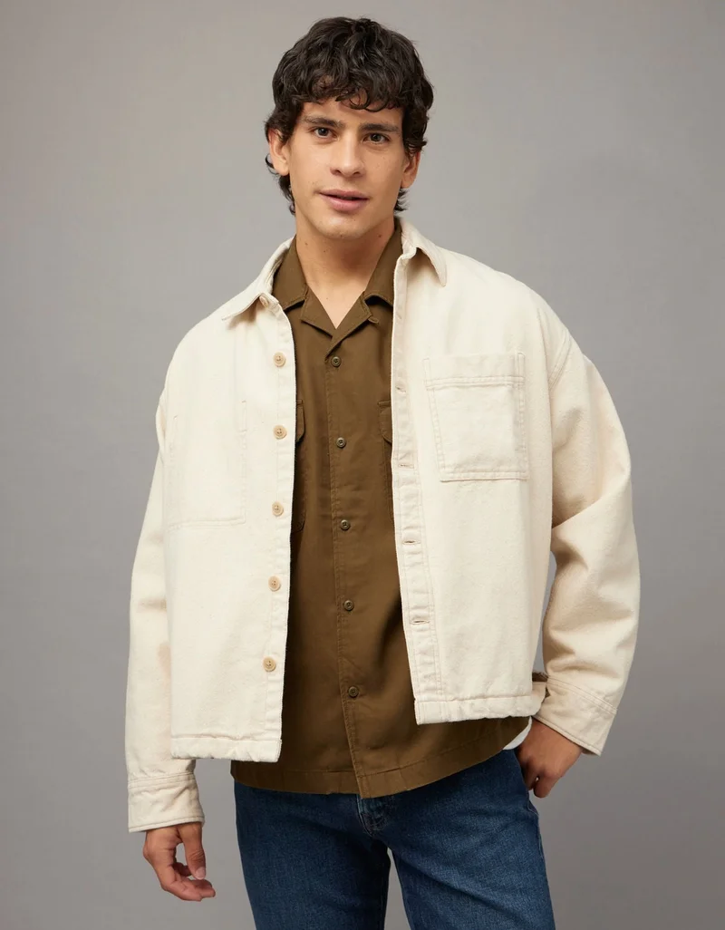 American Eagle AE Boxy Canvas Overshirt