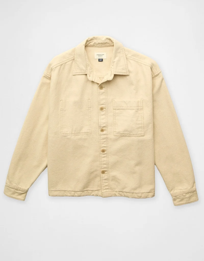 American Eagle  AE Boxy Canvas Overshirt for Men | Best Price UAE