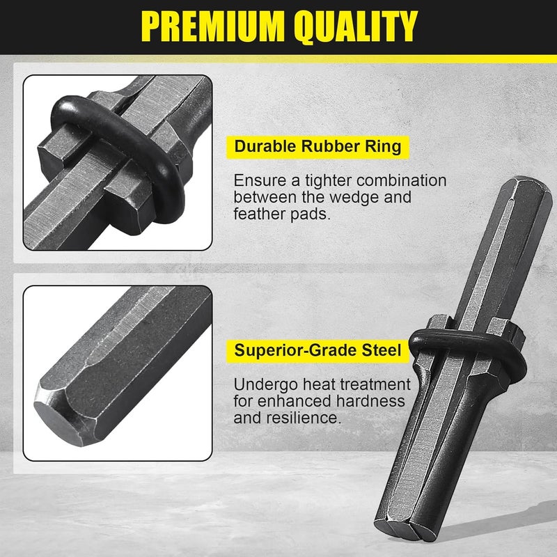 FLK Tech 10 Pack 5/8" Plug Wedges and Feather Shims Concrete Rock Stone Splitter Hand Tools 16mm, Stone Splitting Tools - Image 3