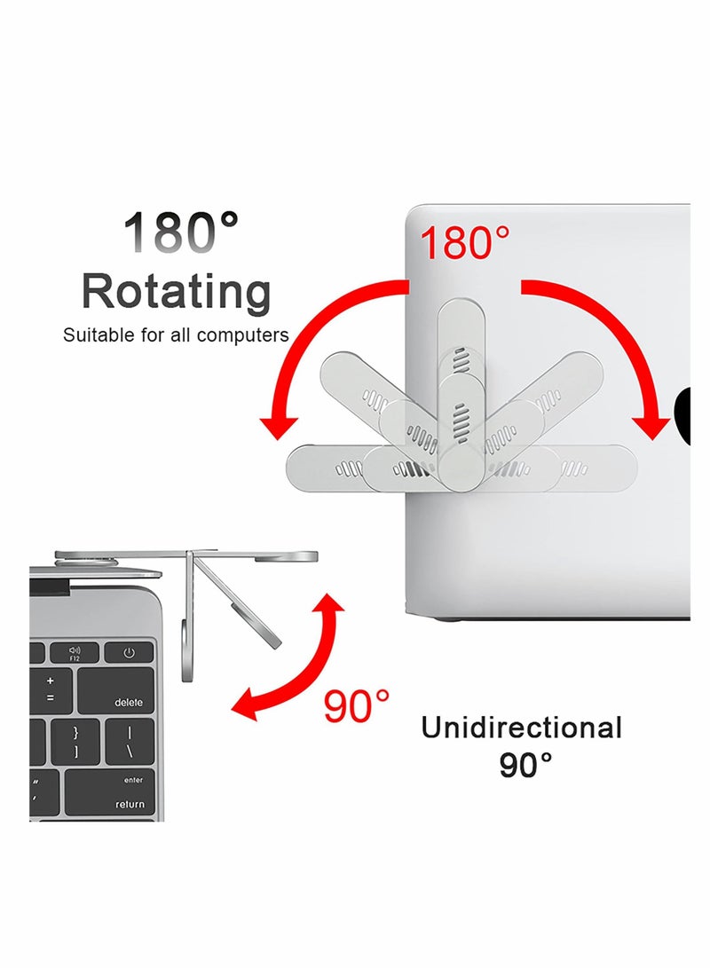 KASTWAVE Laptop Phone Holder Adjustable Laptop Stand Foldable Laptop Side Mount Clip Slim Portable Smartphone Stand Computer Monitor Expansion Bracket Magnetic Phone Mount - Image 3